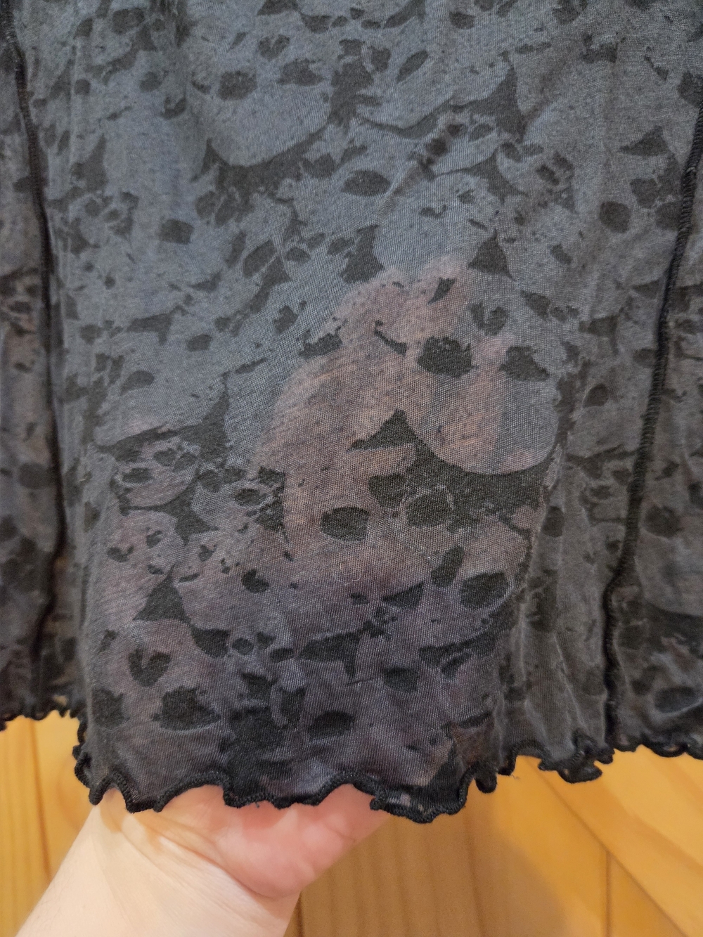 NWT | Sinful Affliction Sheer Skull Lettuce Hem Shirt Rhinestone Logo | Medium - Picture 5 of 6